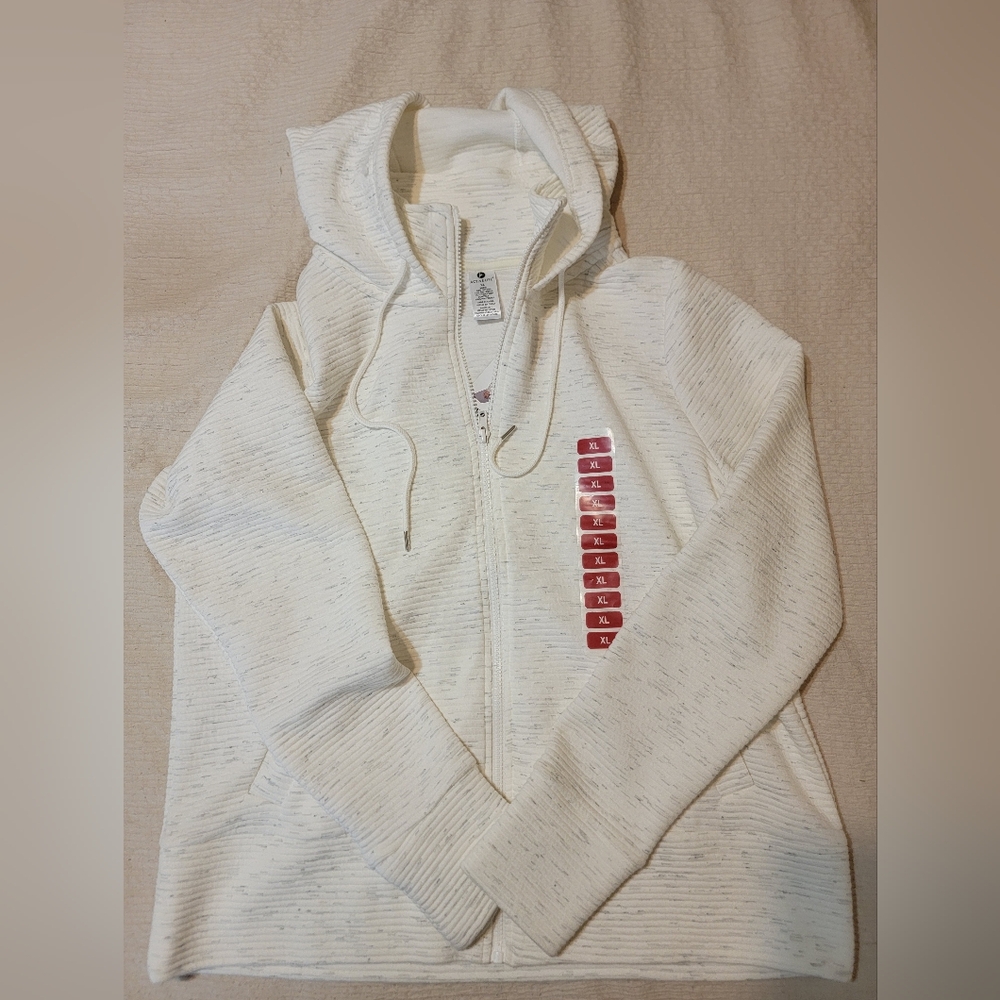 Active Life Textured Off-White Hoodie